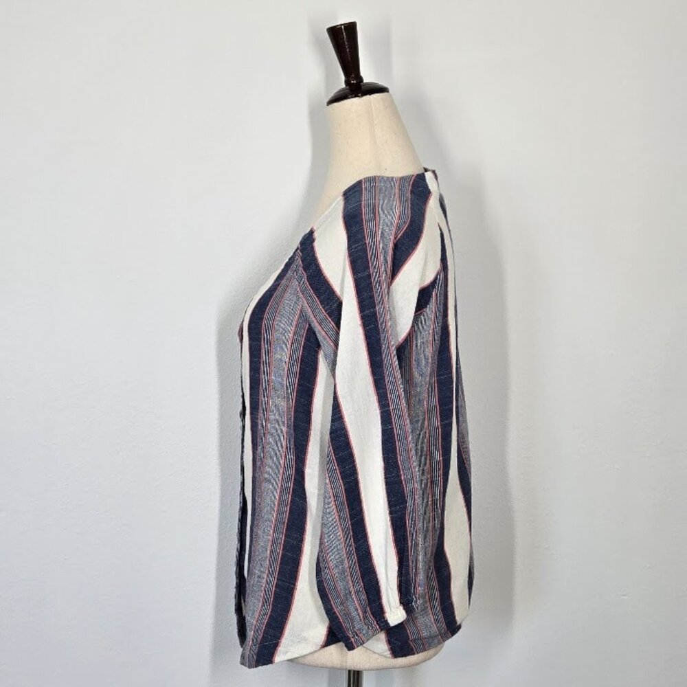 CLOTH & STONE by ANTHROPOLOGIE stripes button down blouse Sz S - Picture 4 of 9